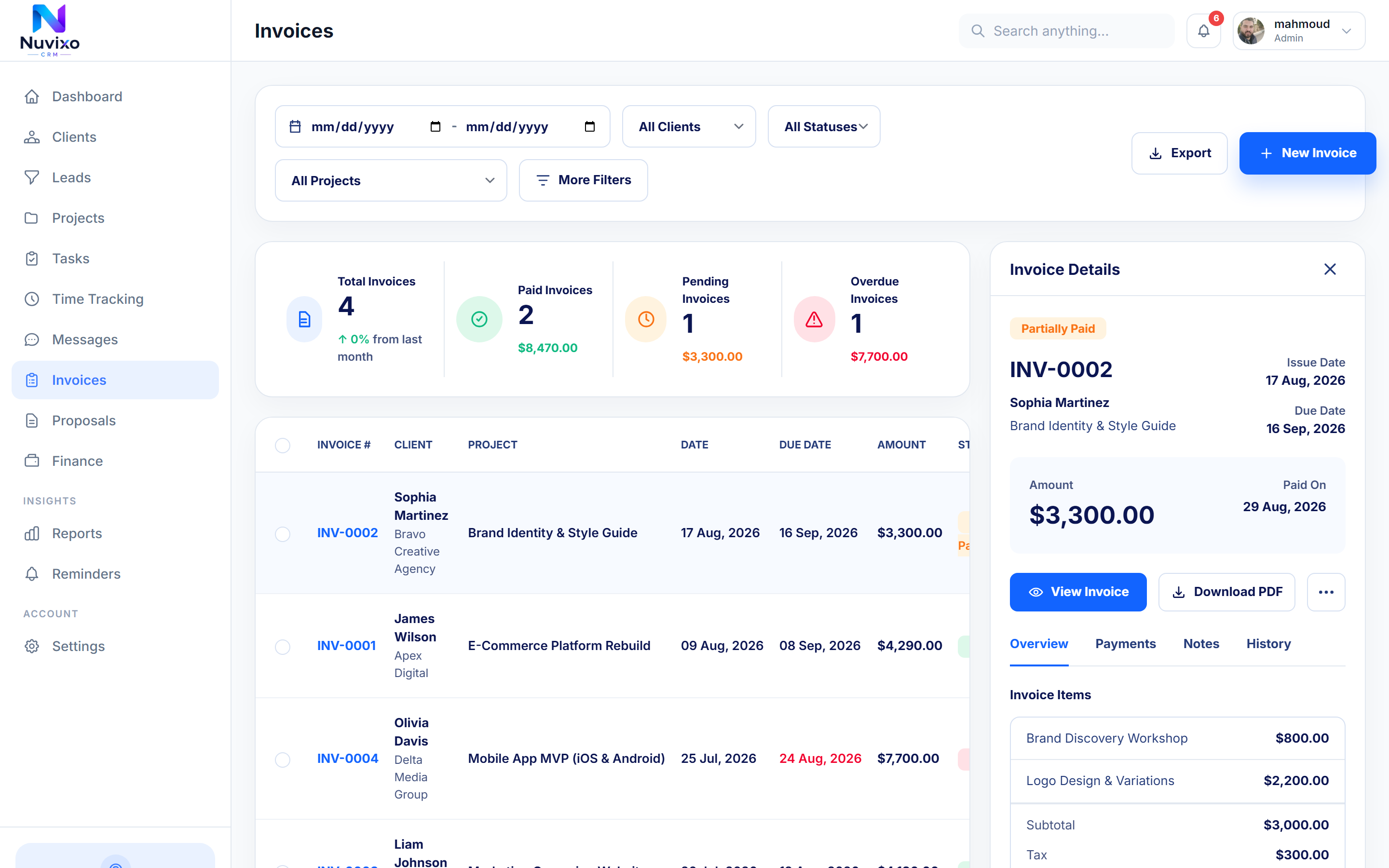 Invoices and payments